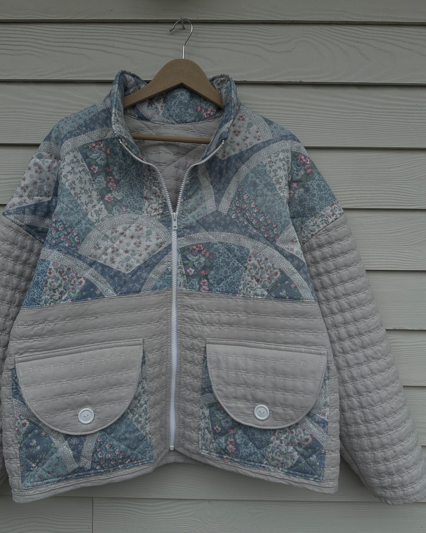 Blue Combo Quilted Jacket - XL