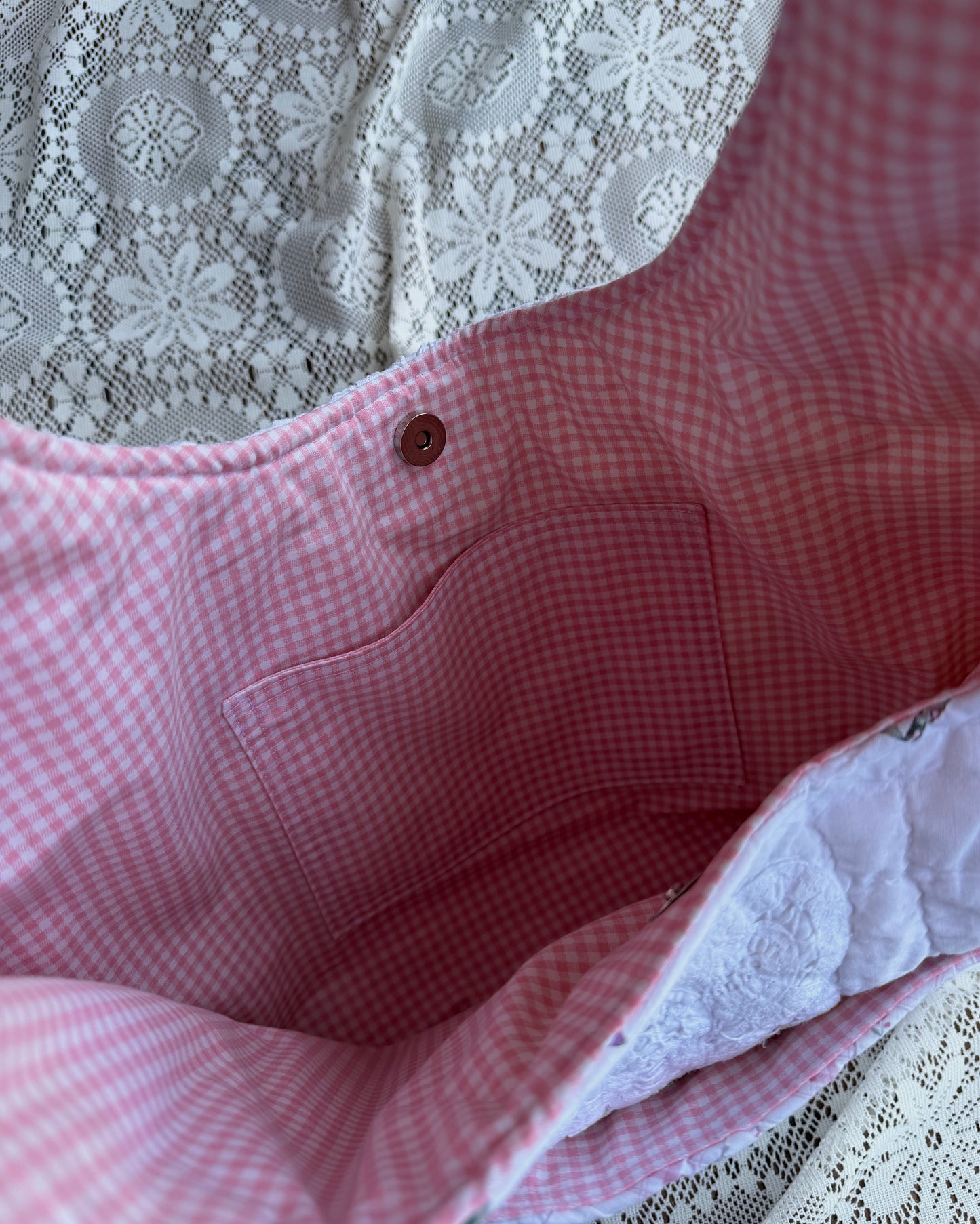L - pink hobo bag