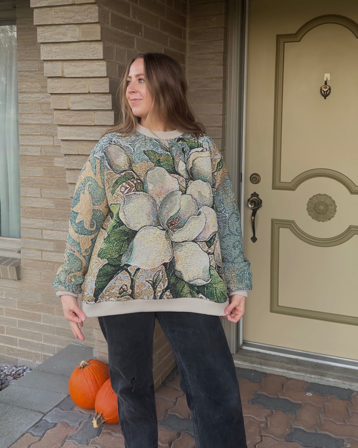 Faith Woven Crewneck - L